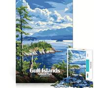 Puzzle de 1000 pièces,Parc National des îles du Golfe,Canada,Affiche,Jeu d'articulation Fine et Amusant pour résoudre des problèmes,Jeu Calme pour Les Moments de détente,Décoration de Noël,Cadeau