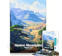 Puzzle de 1000 pièces Parc National des Monts Simien, Éthiopie Affiche Finitions soignées Jeu de réflexion et de détente Cadeau Artistique de Noël (38x52cm)