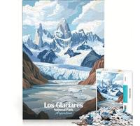 Puzzle de 1000 pièces Parc National Los Glaciares Jeu Impossible découpe de précision avec des pièces de Formes aléatoires Parfaitement emboîtables 38x52cm