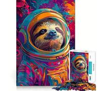 Puzzle de 1000 pièces Paresseux Astronaute Espace pour Adultes Jeu de réflexion Intelligent, Silencieux et Amusant Découpe précise Cadeau spécial 38x52cm