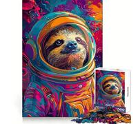 Puzzle de 1000 pièces Paresseux Astronaute Espace pour Adultes Jeu de réflexion Intelligent, Silencieux et Amusant Découpe précise Cadeau spécial 38x52cm