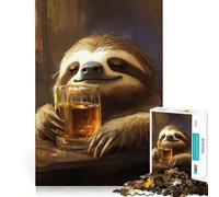 Puzzle de 1000 pièces Paresseux Buvant du Bourbon pour Adultes, Cadeau, Jeu de logique et de Gestion du Stress, découpe précise, liste de souhaits du Père Noël 50x75cm