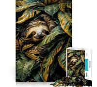 Puzzle de 1000 pièces Paresseux dans la Jungle pour Adolescents stimule la mémoire, apaise l’Esprit, Bords Nets, idéal pour Les vœux du Père Noël 38x26cm
