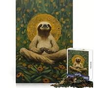 Puzzle de 1000 pièces Paresseux en méditation pour Adolescents, idéal pour se ressourcer et apaiser l'esprit Illustration découpée avec précision 38x26cm