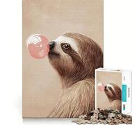 Puzzle de 1000 pièces Paresseux et Chewing-Gum, Animal Rigolo, pour Adultes, Jouet Pure Logic, Amusant et apaisant, découpe Nette, Cadeau Exceptionnel 38x52cm