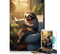 Puzzle de 1000 pièces Paresseux et Journal de Toilette pour Adultes, pour stimuler la mémoire et Partager Un Moment de Joie en Famille 50x75cm