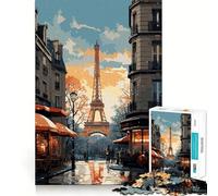 Puzzle de 1000 pièces Paris France pour Adolescents Améliore la mémoire Loisirs calmes Bordure précise Cadeau d'anniversaire (38x52cm)