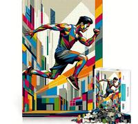 Puzzle de 1000 pièces Parkour Street Sport WPAP pour Adultes, Jeu de logique et de Stimulation sensorielle, Loisirs Amusants, Bords Lisses, (38x26cm)