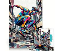 Puzzle de 1000 pièces Parkour WPAP Pop Art pour Adolescents, Jeu de logique et d'adresse, décoration Murale Amusante et Facile à découper (50x75cm)