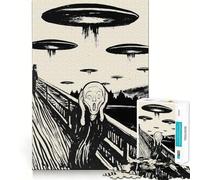 Puzzle de 1000 pièces Parodie d'OVNI du Film Scream, pour Adultes, Jeu de réflexion, Divertissement d'intérieur, Bords précis, Objet de Collection 38x26cm