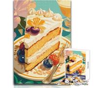 Puzzle de 1000 pièces Part de gâteau aux Fruits Rouges:Un Jeu d'apprentissage pour développer sa dextérité et Offrir Un pour des Moments de Joie Dimensions:50x75cm