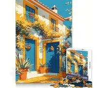 Puzzle de 1000 pièces Patio Portugais pour Adolescents, défi intellectuel, Passe-Temps Calme, découpe précise, Cadeau saisonnier (38x52cm)