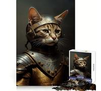 Puzzle de 1000 pièces Pauvre Chat Chevalier pour Adolescents, Jeu de logique et de Train, Anti-Stress, découpe Lisse, Cadeau mémorable (38x26cm)