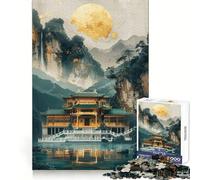 Puzzle de 1000 pièces Pavilion Dojo Décor Or pour Adultes et Adolescents, Jeu cérébral, Divertissement paisible, Bords Nets, Cadeau mémorable (50x75cm)