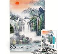 Puzzle de 1000 pièces Paysage Asiatique au Coucher du Soleil pour Adolescents, Puzzle logique et Solide, Jeu de précision, pour Les Amoureux du Père Noël 50x75cm