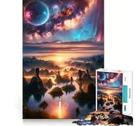 Puzzle de 1000 pièces Paysage céleste onirique Aube Jeu de réflexion précis et Amusant pour Un Moment de détente et de Calme Cadeau de Noël apaisant (38x52cm)