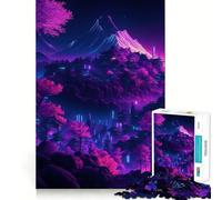 Puzzle de 1000 pièces Paysage Cyberpunk néon pour Adolescents, renforce la mémoire, Loisirs à la Maison, Bords Nets, Cadeau précieux (38x26cm)