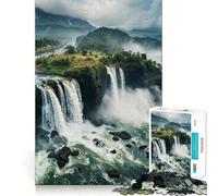 Puzzle de 1000 pièces Paysage de Cascade Jeu de création et de développement Personnel Emboîtement Parfait Pas de pièces détachées Activité de Partage et de complicité en Famille (50x75cm)