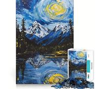 Puzzle de 1000 pièces Paysage de Ciel étoilé pour Adolescents, Jeu de logique Solide, Loisirs Amusants, Bords Nets, Objet de Collection 50x75cm