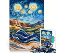 Puzzle de 1000 pièces Paysage de Ciel étoilé pour Adolescents, Jeu de réflexion et de Partage, Bords précis, pour Les vœux du Père Noël 50x75cm