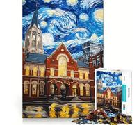 Puzzle de 1000 pièces Paysage de Ciel étoilé pour Adolescents, Jeu de réflexion et de Partage, Bords précis, pour Les vœux du Père Noël 38x52cm