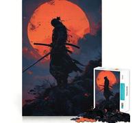 Puzzle de 1000 pièces Paysage de Coucher de Soleil de samouraï pour Adolescents, Jeu de logique et de réflexion, Passe-Temps Calme, Bords Lisses, Cadeau de qualité supérieure (50x75cm)