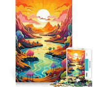Puzzle de 1000 pièces Paysage de Coucher de Soleil pour Adultes, Jeu de logique et de précision, idéal pour Jouer à l'intérieur ou comme Cadeau précieux 50x75cm