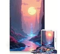 Puzzle de 1000 pièces Paysage de Coucher de Soleil Spatial pour Adultes stimule la mémoire, détend l’Esprit, Bords précis, liste de souhaits du Père Noël 50x75cm