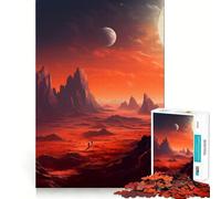 Puzzle de 1000 pièces Paysage de Mars, la planète Rouge pour Adolescents améliore la mémoire, se détend, Bords précis, Cadeau élégant (50x75cm)