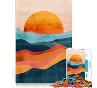 Puzzle de 1000 pièces Paysage de Montagne au Coucher du Soleil pour Adolescents Jeu de logique Claire Passe-Temps Calme Découpe Parfaite Cadeau Classique 50x75cm