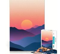 Puzzle de 1000 pièces Paysage de Montagne au Coucher du Soleil pour Adolescents Jeu de logique Claire Passe-Temps Calme Découpe Parfaite Cadeau Classique 38x26cm