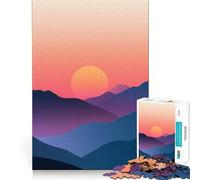Puzzle de 1000 pièces Paysage de Montagne au Coucher du Soleil pour Adolescents Jeu de réflexion et de détente Découpe Nette Liste de souhaits du Père Noël 50x75cm