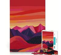 Puzzle de 1000 pièces Paysage de Montagne au Coucher du Soleil pour Adultes, Jeu d'exercice Mental, Divertissement Doux, Assemblage, Cadeau saisonnier 38x52cm