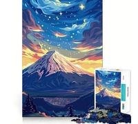Puzzle de 1000 pièces Paysage de Montagne Ciel étoilé pour Adultes Développe la mémoire, Moment de Calme Design, Assemblage Cadeau de qualité supérieure (38x52cm)