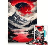 Puzzle de 1000 pièces Paysage de Montagne de la Lune Rouge pour Adultes, idéal pour stimuler la mémoire et créer Une Image Amusante Assembler Ensemble (38x26cm)