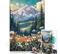 Puzzle de 1000 pièces Paysage de Montagne enneigée pour Adolescents, Puzzle Clear Logic, Jouet Peaceful Time, découpe Parfaite, liste de souhaits du Père Noël (38x26cm)