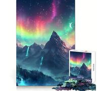 Puzzle de 1000 pièces Paysage de Montagne et aurores boréales pour Adultes Développe l'esprit d'analyse Passe-Temps paisible Assemblage serré Cadeau Festif (38x26cm)