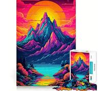 Puzzle de 1000 pièces Paysage de Montagne et lac Cadeau pour Adultes Stimule la mémoire et détend l'esprit Découpe de qualité supérieure Surprise chaleureuse (38x52cm)