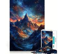 Puzzle de 1000 pièces Paysage de Montagne étoilé pour Adolescents, défi cérébral, Jeu d'éveil, activité à la Maison, découpe Nette, Cadeau touchant 50x75cm