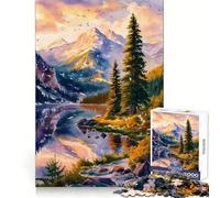 Puzzle de 1000 pièces Paysage de Nature à l'aquarelle pour Adolescents Développe la logique et Offre Un Moment de détente paisible Bords Nets Cadeau mémorable (38x26cm)