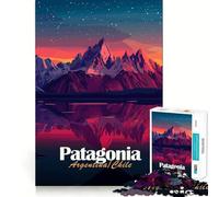 Puzzle de 1000 pièces Paysage de Patagonie au Coucher du Soleil Découpe précise Art Jeu cognitif et Amusant Temps de Loisirs Scène de Noël (38x52cm)