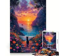 Puzzle de 1000 pièces Paysage de rêve de Chat pour Adolescents Un pour stimuler Le Cerveau, favoriser Le Bien-être et se détendre (50x75cm)