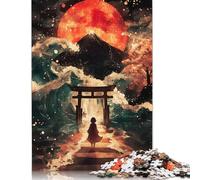 Puzzle de 1000 pièces, paysage de rêve japonais, puzzle carré en bois créatif pour adultes, 1000 pièces (75 x 50 cm)