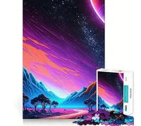 Puzzle de 1000 pièces Paysage de rêve néon pour Adultes et Adolescents Jeu de logique Clair Découpe Parfaite pour Les vœux du Père Noël (38x26cm)