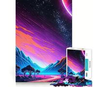 Puzzle de 1000 pièces Paysage de rêve néon pour Adultes, Jeu de logique Puissant et apaisant, Bords Nets, Cadeau Artistique (38x52cm)