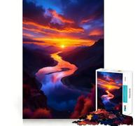 Puzzle de 1000 pièces Paysage de rivière au Coucher du Soleil pour Adolescents, idéal pour améliorer la mémoire, à la Maison et pour Les Loisirs Finitions impeccables Cadeau raffiné 38x52cm