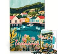 Puzzle de 1000 pièces Paysage de Tasmanie à l'aquarelle pour Adolescents Développe la mémoire Attente et Plaisir garantis 38x26cm