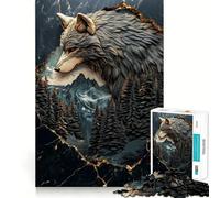 Puzzle de 1000 pièces Paysage de Wolf Mountain Entraînement cérébral ludique Pièces précises et sans Couture Passe-Temps Fascinant pour Les Moments de détente (50x75cm)