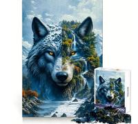 Puzzle de 1000 pièces Paysage de Wolf Mountain pour Adolescents Entraînement Intelligent, Passe-Temps agréable, découpe Impeccable, Surprise d'anniversaire (50x75cm)