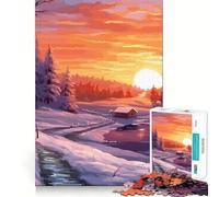 Puzzle de 1000 pièces Paysage d'hiver Activité ludique et stimulante pour Les Proches Emboîtement Parfait sans espaces Activité de Partage idéale pour Les Moments en Famille (50x75cm)